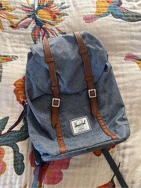 herschel backpack grey and blue stripe Little America a fleece Herschel Heritage striped backpack -